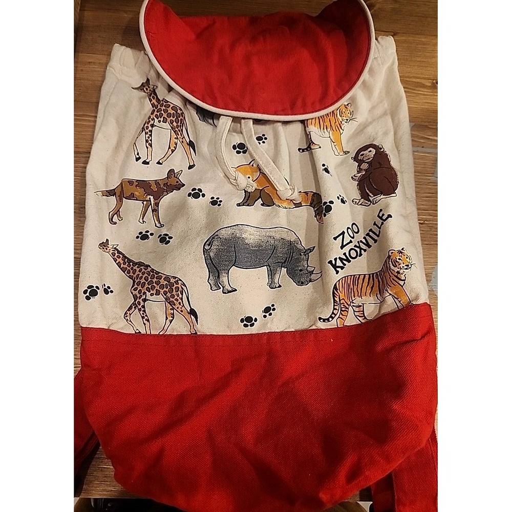 Knoxville Zoo Animal Drawstring Vintage Kids Backpack